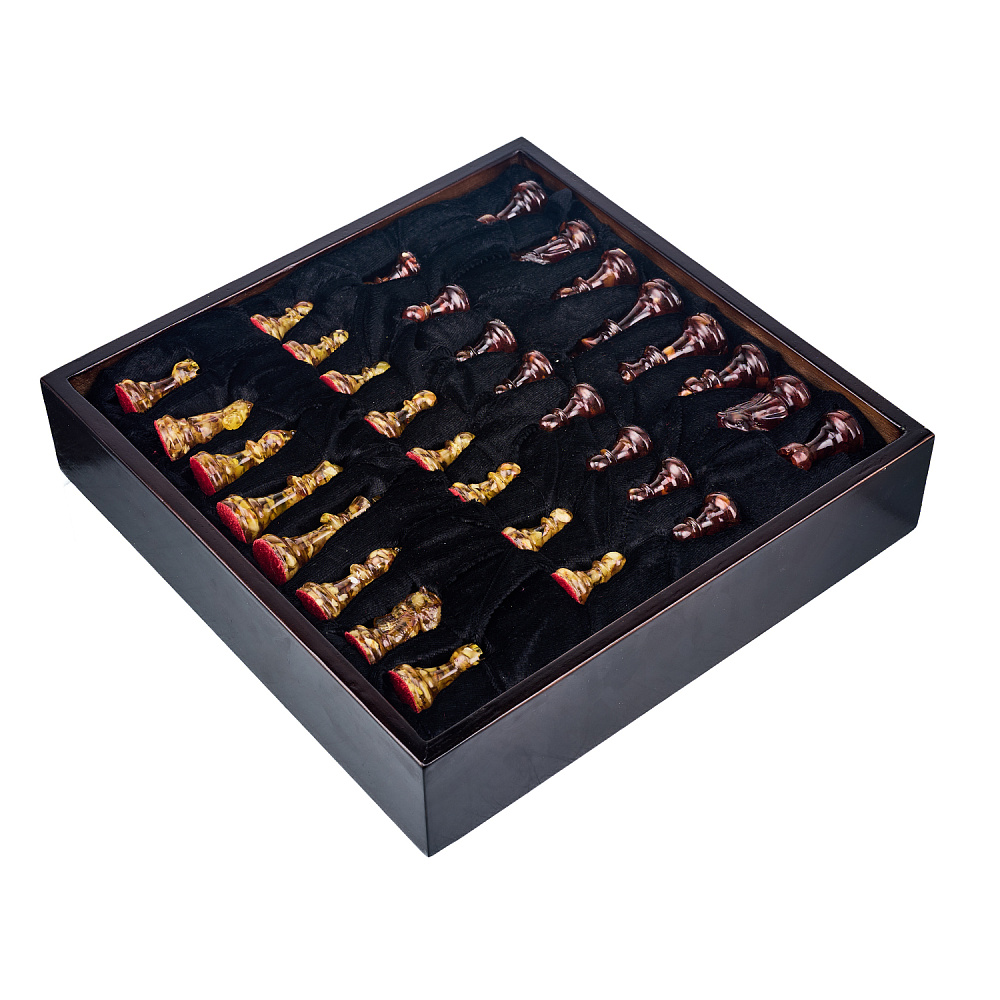 Шахматы с инкрустацией и фигурами из янтаря 30х30 см - интернет магазин Русь Велика я фото 13