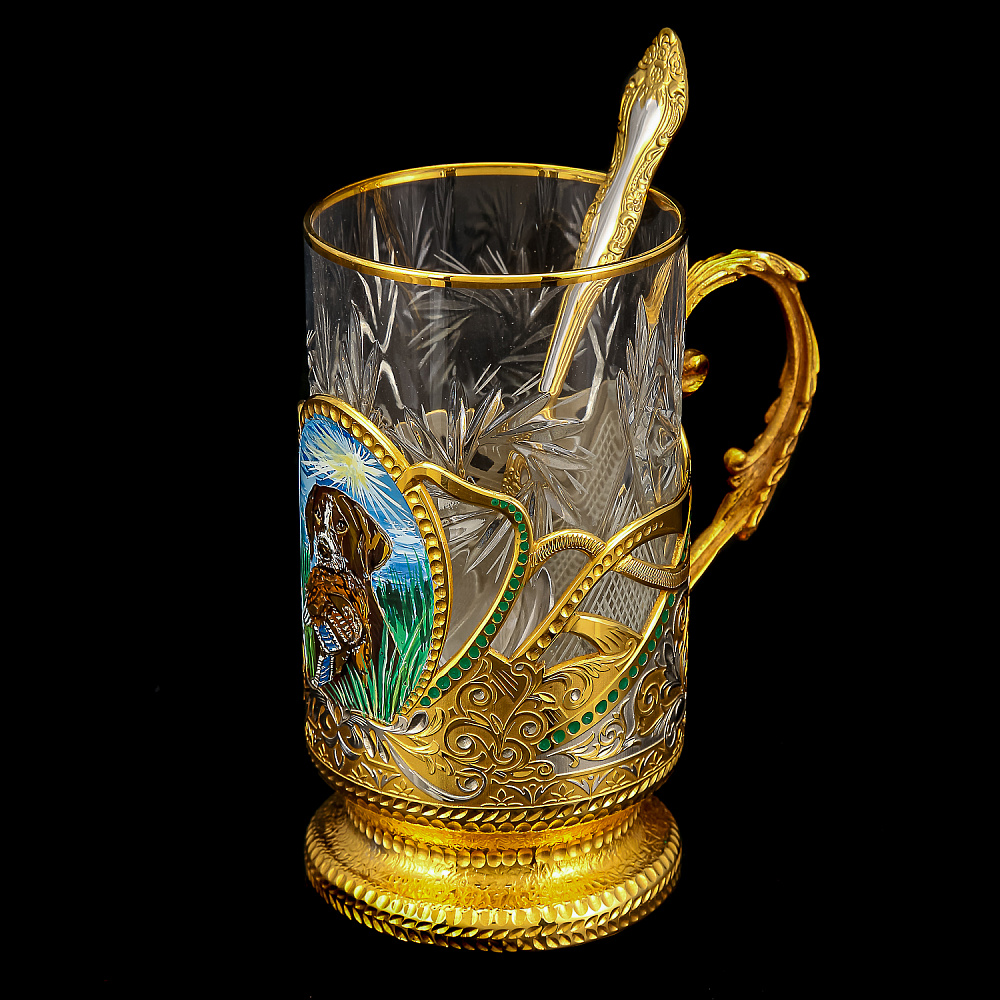 Подстаканник «Охота». Златоуст - интернет магазин Русь Велика я фото 1