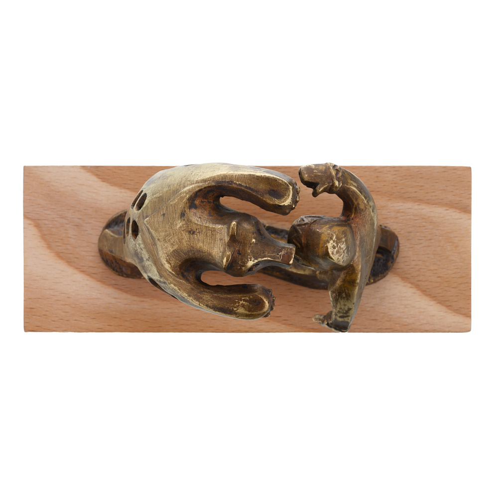 Скульптура из бронзы и дерева «Хант и медведь» - интернет магазин Русь Велика я фото 3