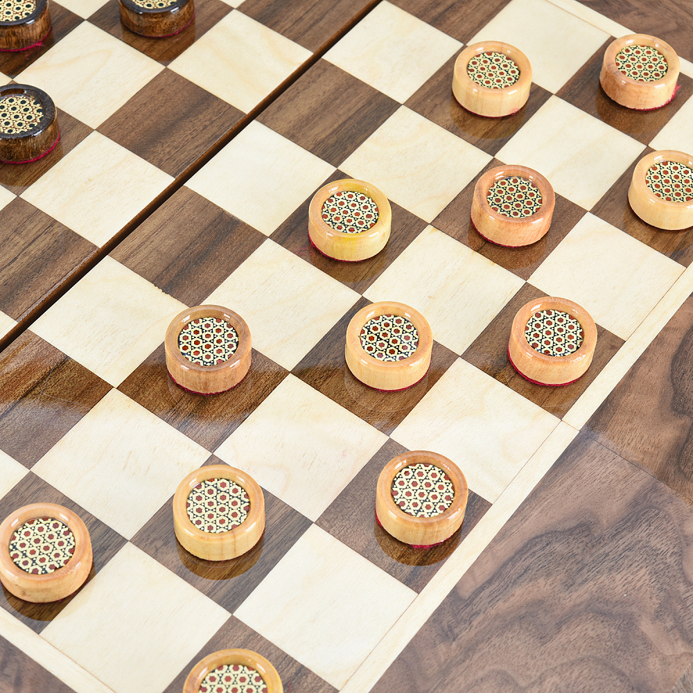Нарды-шашки-шахматы деревянные маркетри «Звезда востока» 49х25 см - интернет магазин Русь Велика я фото 8