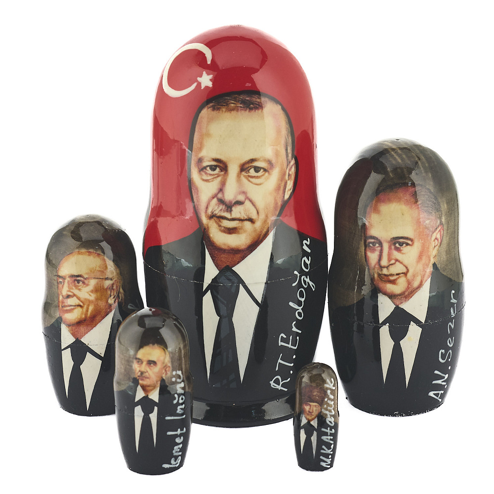 Матрешка «Вожди и политики. Эрдоган» 5 мест - интернет магазин Русь Велика я 