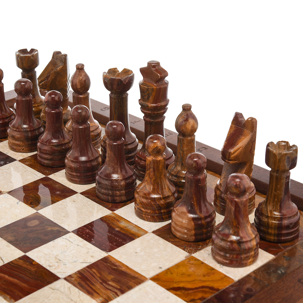 Шахматы из натурального камня «Американские» 43х43 см - интернет магазин Русь Велика я фото 1