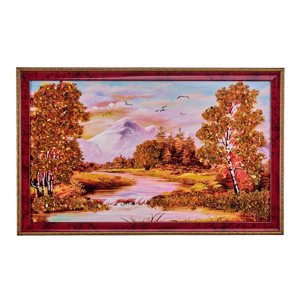 Картина янтарная «Пейзаж» 47х28 см - интернет магазин Русь Велика я 