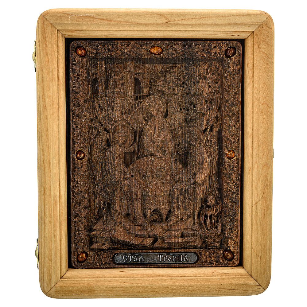 Икона в киоте «Троица» 26х21 см - интернет магазин Русь Велика я 