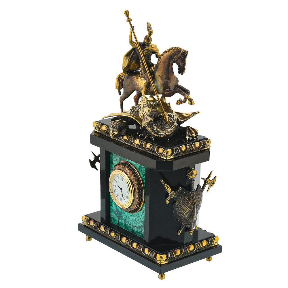 Часы из натурального камня «Георгий Победоносец» - интернет магазин Русь Велика я фото 1