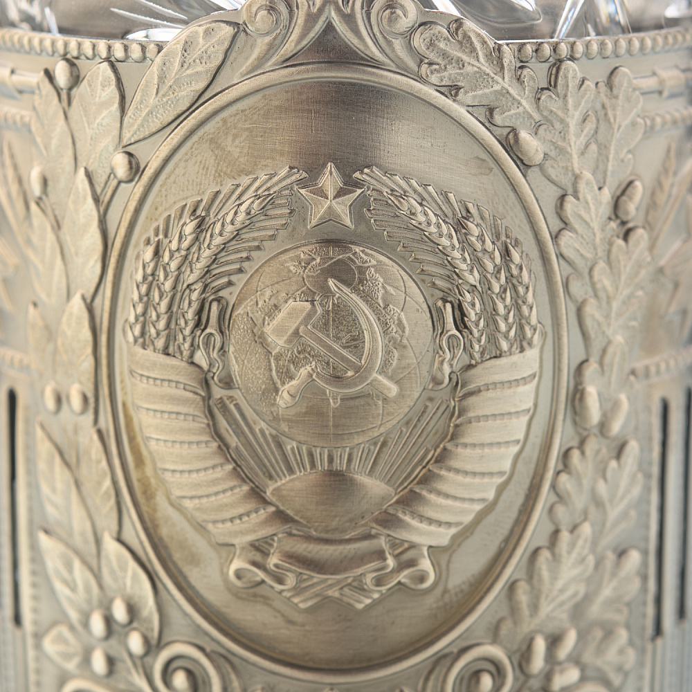 Подстаканник никелированный «Герб СССР» - интернет магазин Русь Велика я фото 3