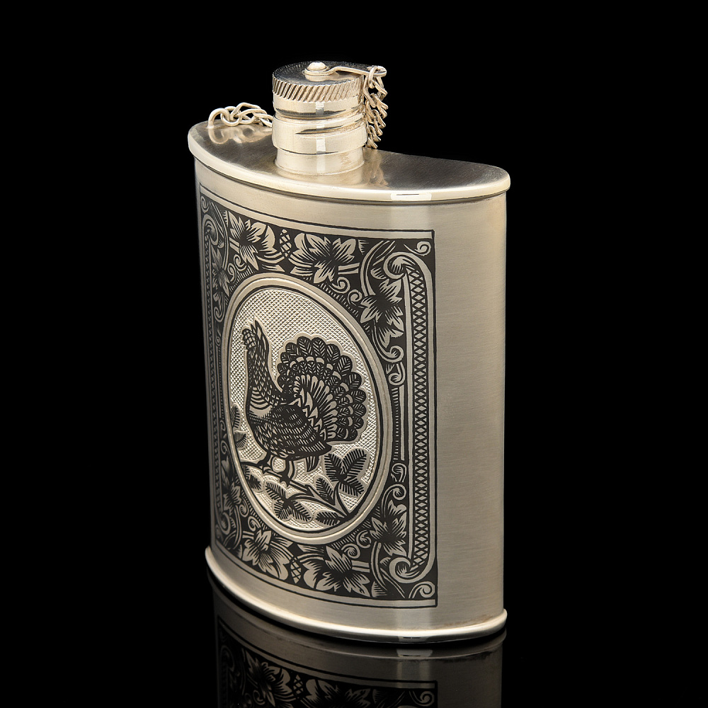 Фляжка из серебра 925*. Вес 198,46 г - интернет магазин Русь Велика я фото 1