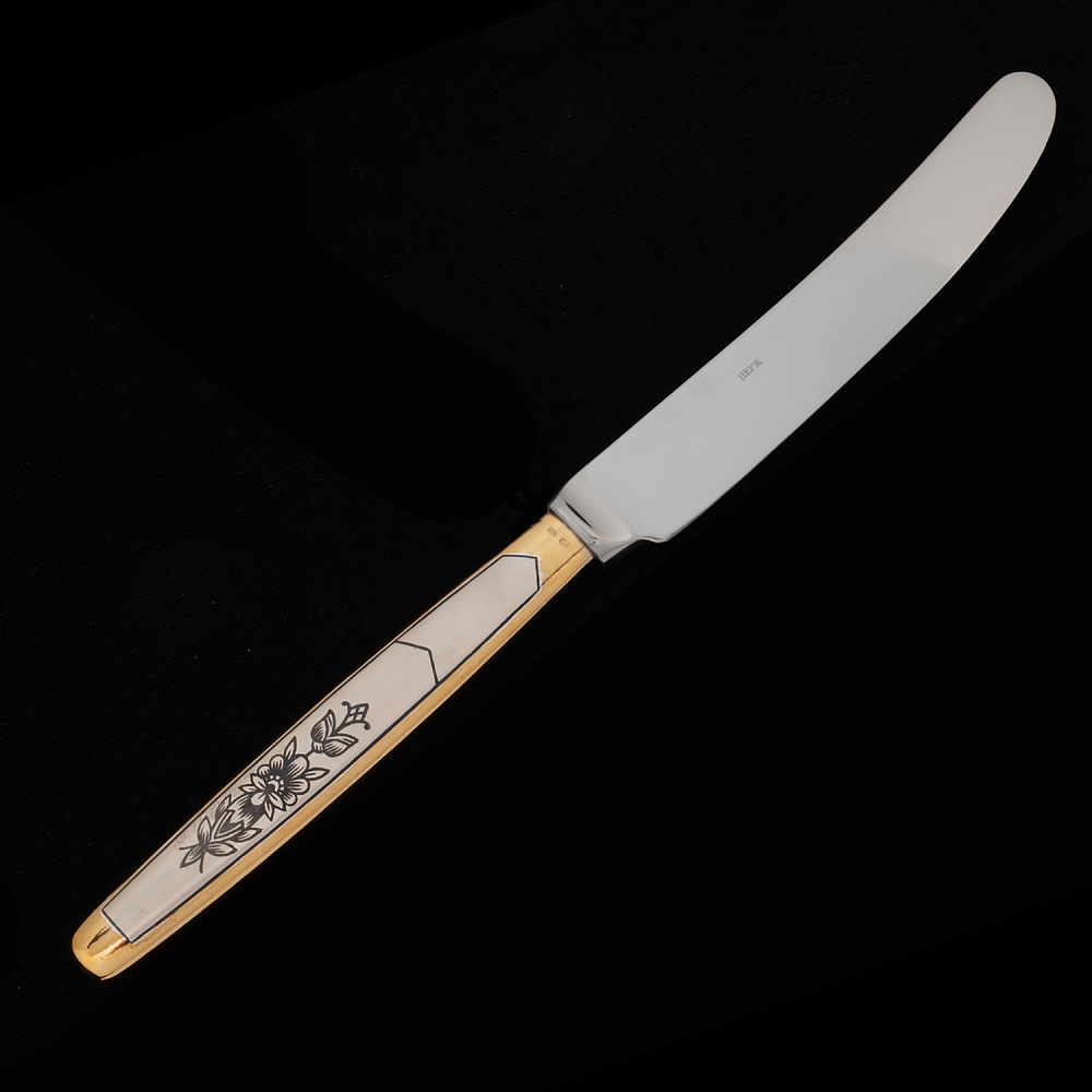 Нож столовый «Астра» из серебра 925* - интернет магазин Русь Велика я 