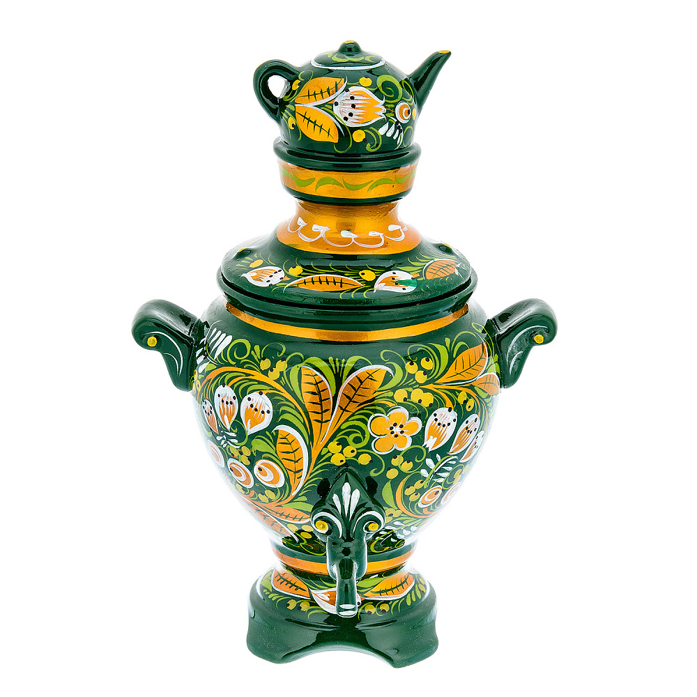 Сувенирный самовар-шкатулка «Ландыш». Хохлома - интернет магазин Русь Велика я 