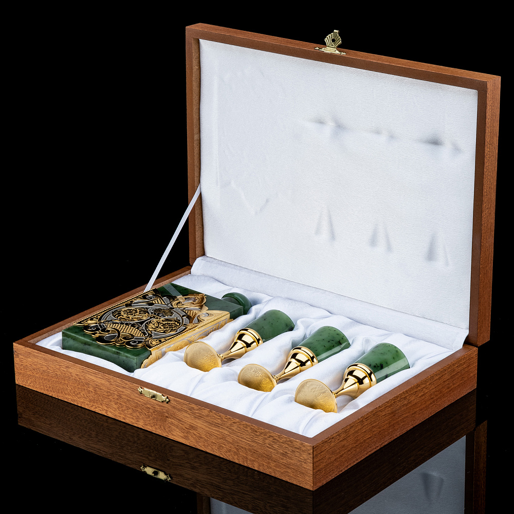 Питейный набор на 3 персоны «Нефритовый». Златоуст - интернет магазин Русь Велика я фото 4