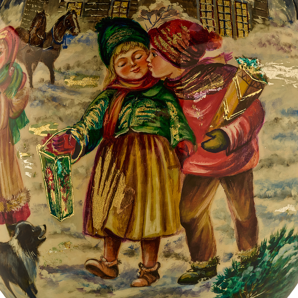 Пасхальное яйцо на подставке «Зимние забавы» - интернет магазин Русь Велика я фото 5