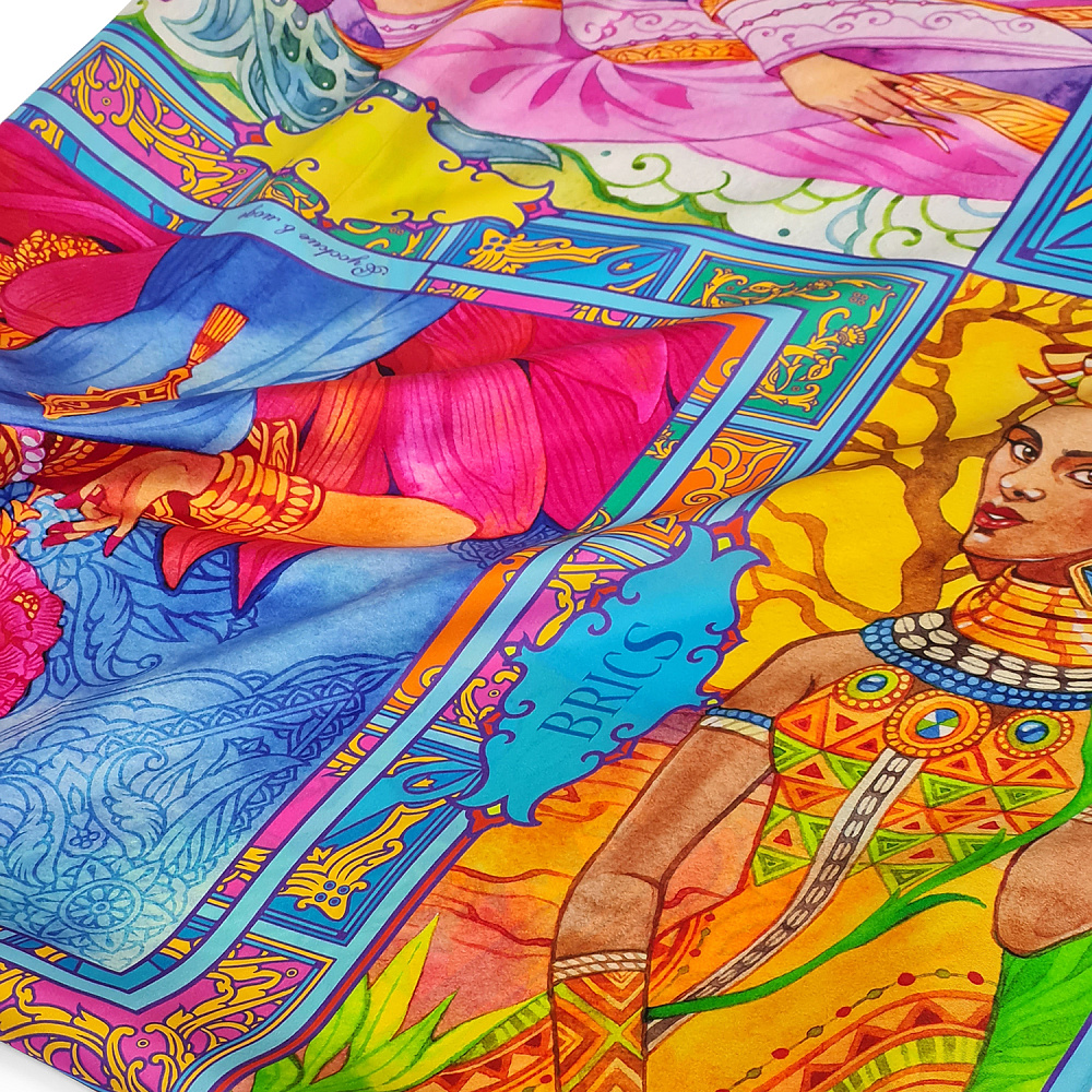 Платок шелковый «Брикс» 90х90 см - интернет магазин Русь Велика я фото 2