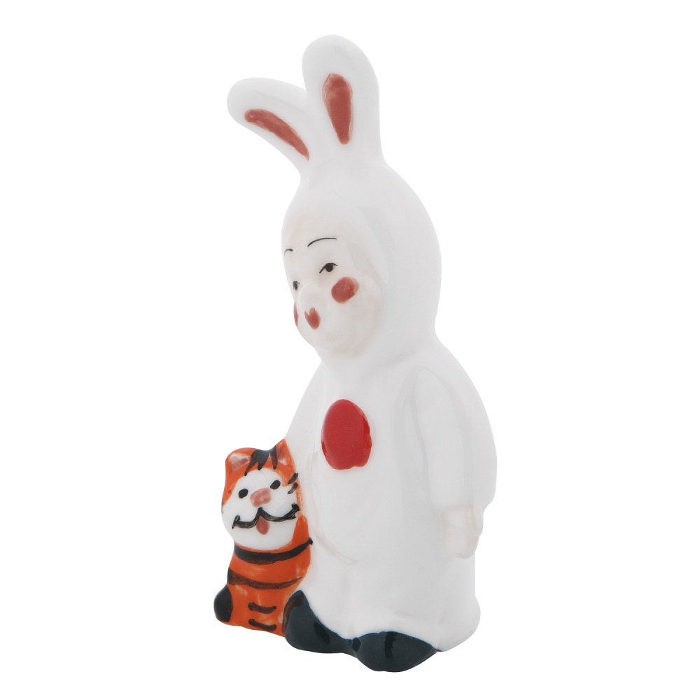 Статуэтка «Мальчик-зайчик с котом» - интернет магазин Русь Велика я фото 1