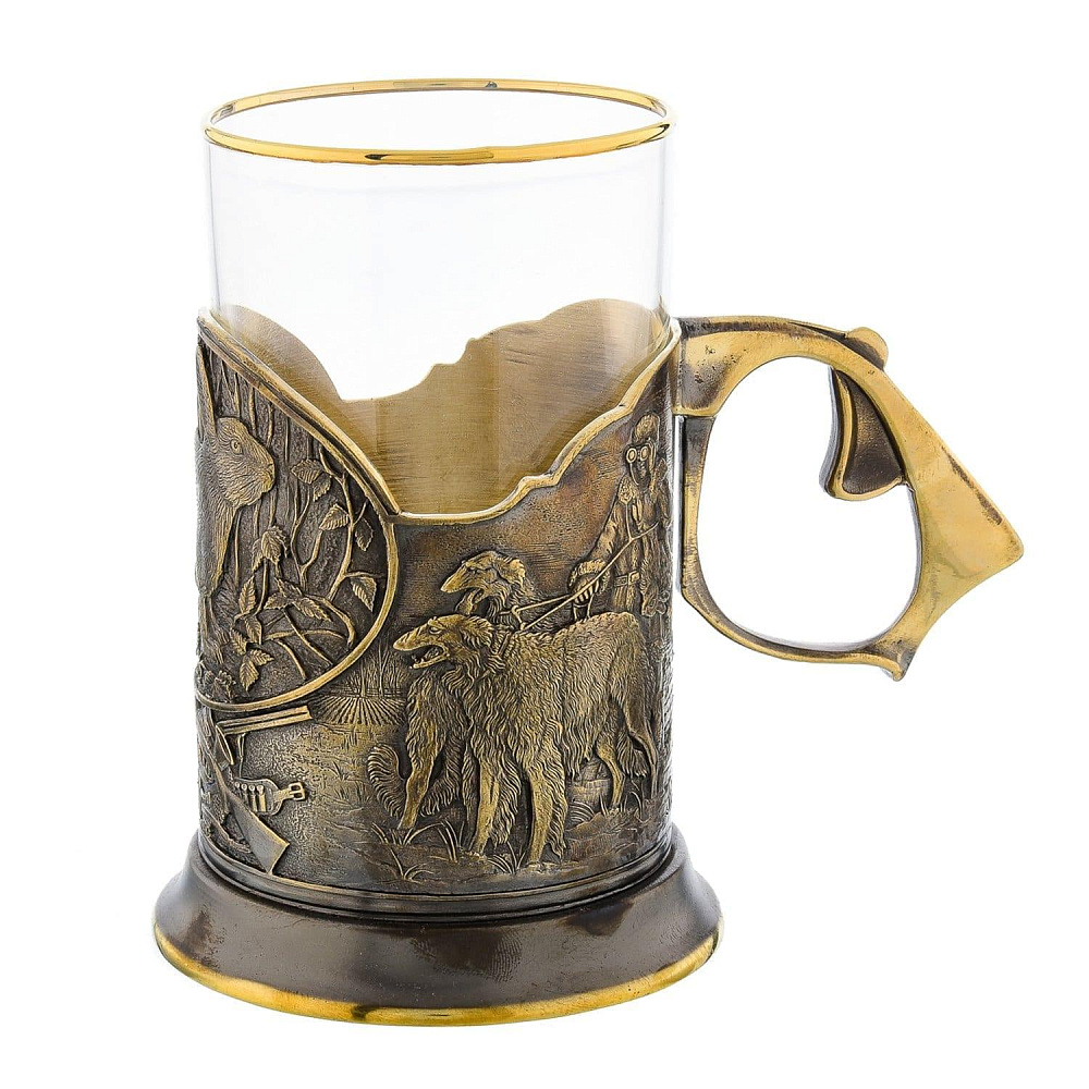 Подстаканник литой «Охота на зайца» - интернет магазин Русь Велика я фото 2