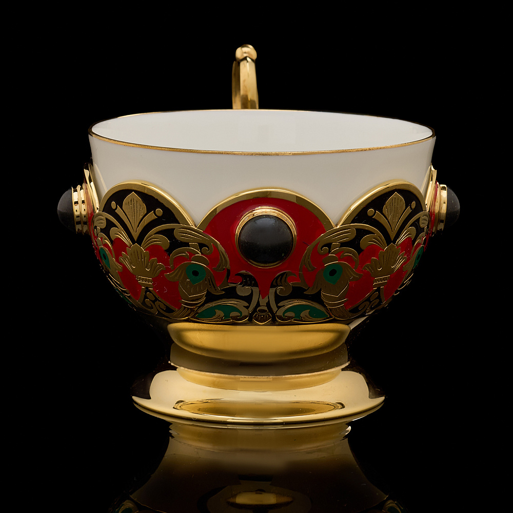 Самовар с сервизом на 6 персон «Золотая хохлома». Златоуст - интернет магазин Русь Велика я фото 8