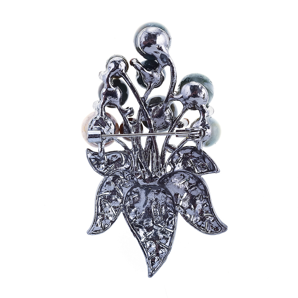 Брошь с уральской яшмой и стразами - интернет магазин Русь Велика я фото 1