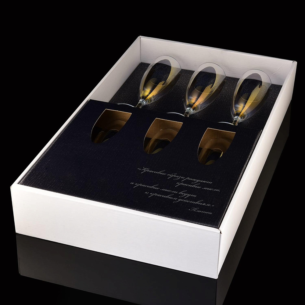 Набор бокалов для шампанского из цветного стекла - интернет магазин Русь Велика я фото 4