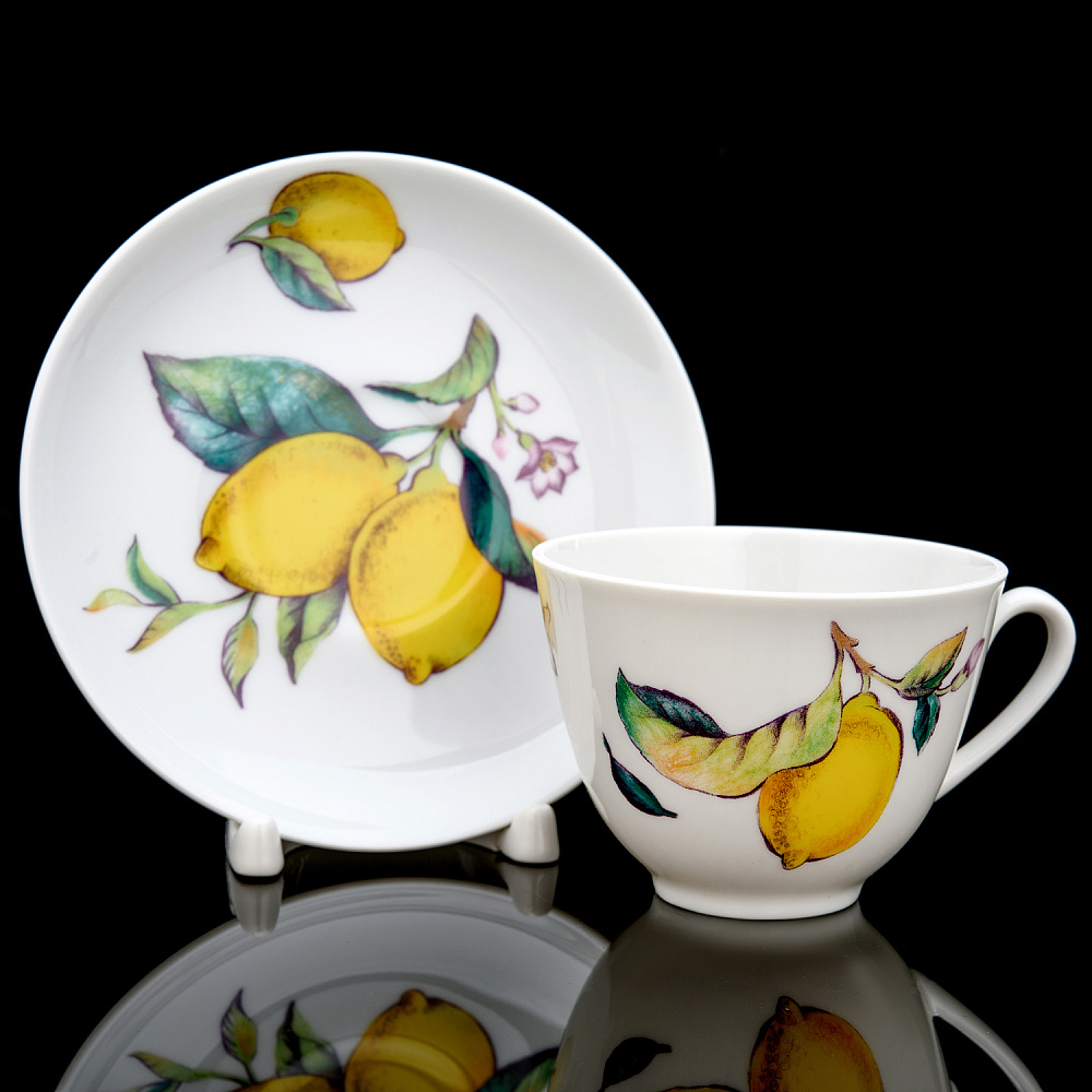 Чайная пара 250 мл «Лимоны». Форма Весенняя. ИФЗ - интернет магазин Русь Велика я 
