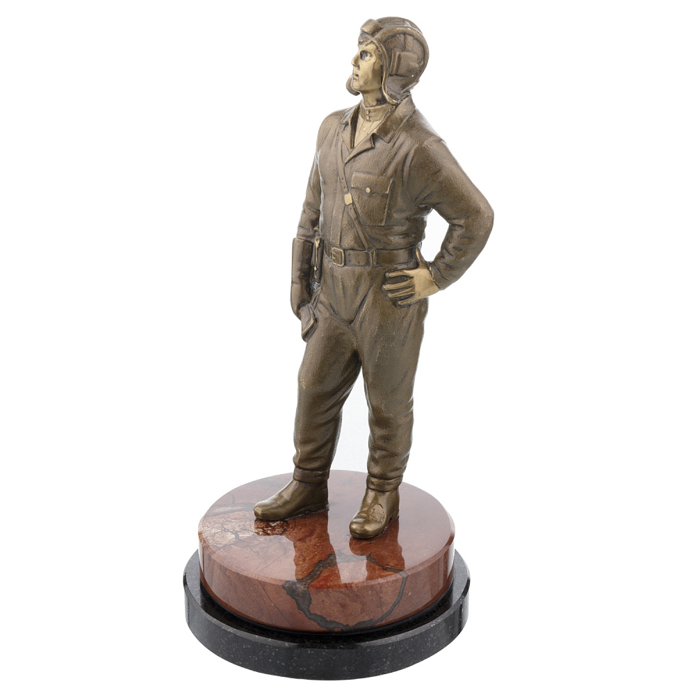 Статуэтка из бронзы и камня «Танкист» - интернет магазин Русь Велика я фото 1