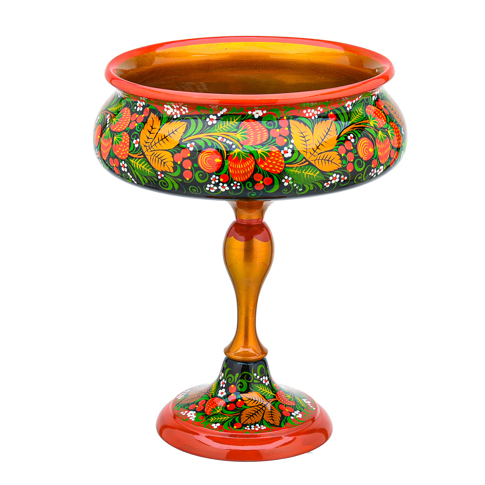 Фруктовница «Клубника». Хохлома - интернет магазин Русь Велика я 