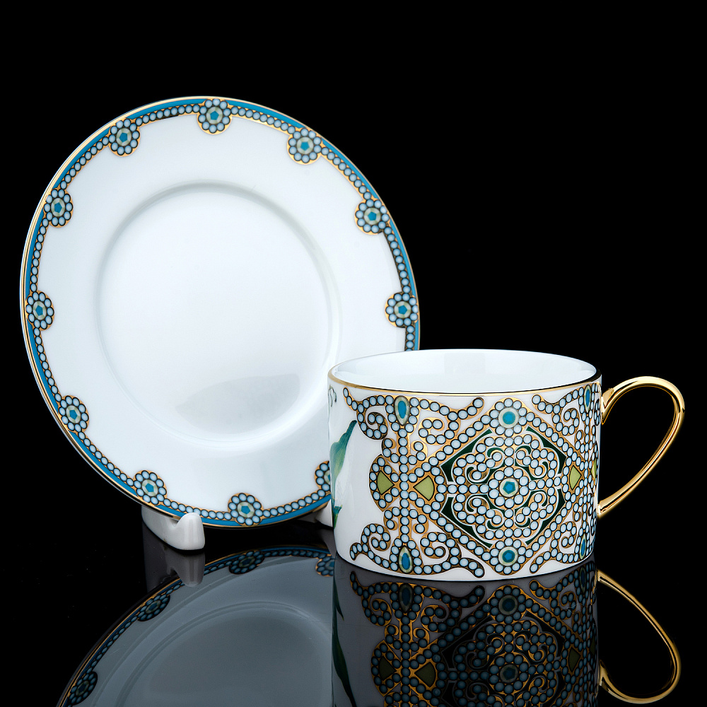 Чайная пара 300 мл «Ландыш майский». Форма Соло. ИФЗ - интернет магазин Русь Велика я 