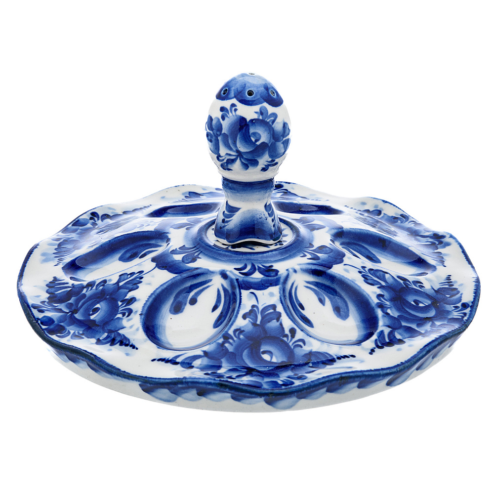 Пасхальница на 6 яиц с солонкой. Гжель - интернет магазин Русь Велика я фото 1