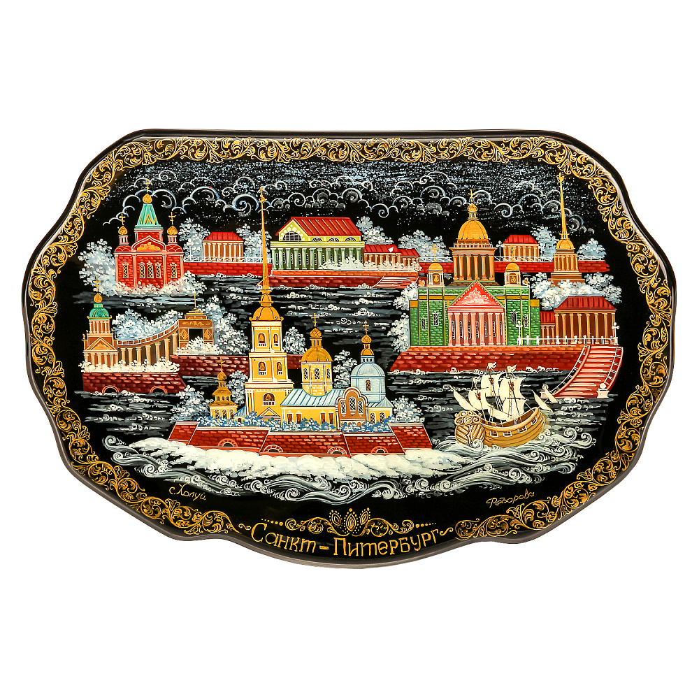 Шкатулка с художественной росписью «Санкт-Петербург» - интернет магазин Русь Велика я фото 3