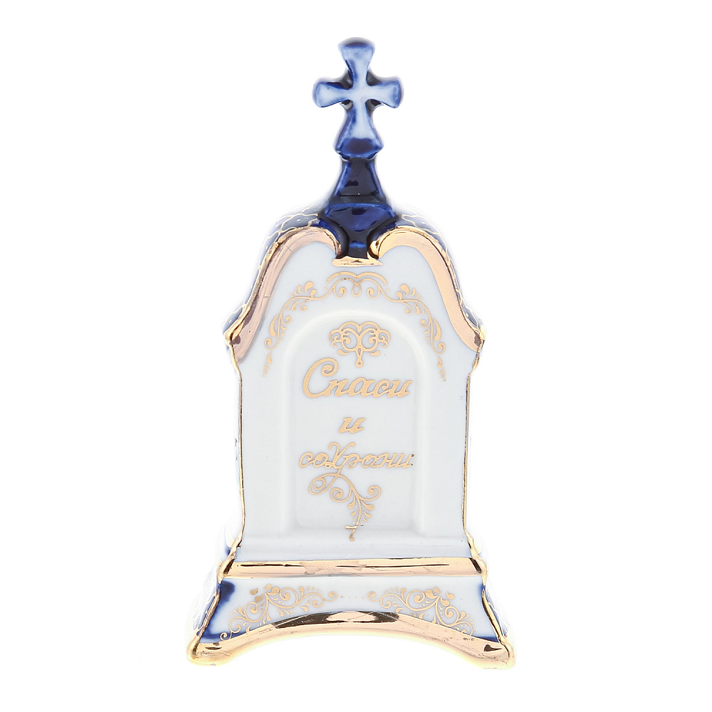 Киот настольный «Троица». Гжель 5х10 см - интернет магазин Русь Велика я фото 2