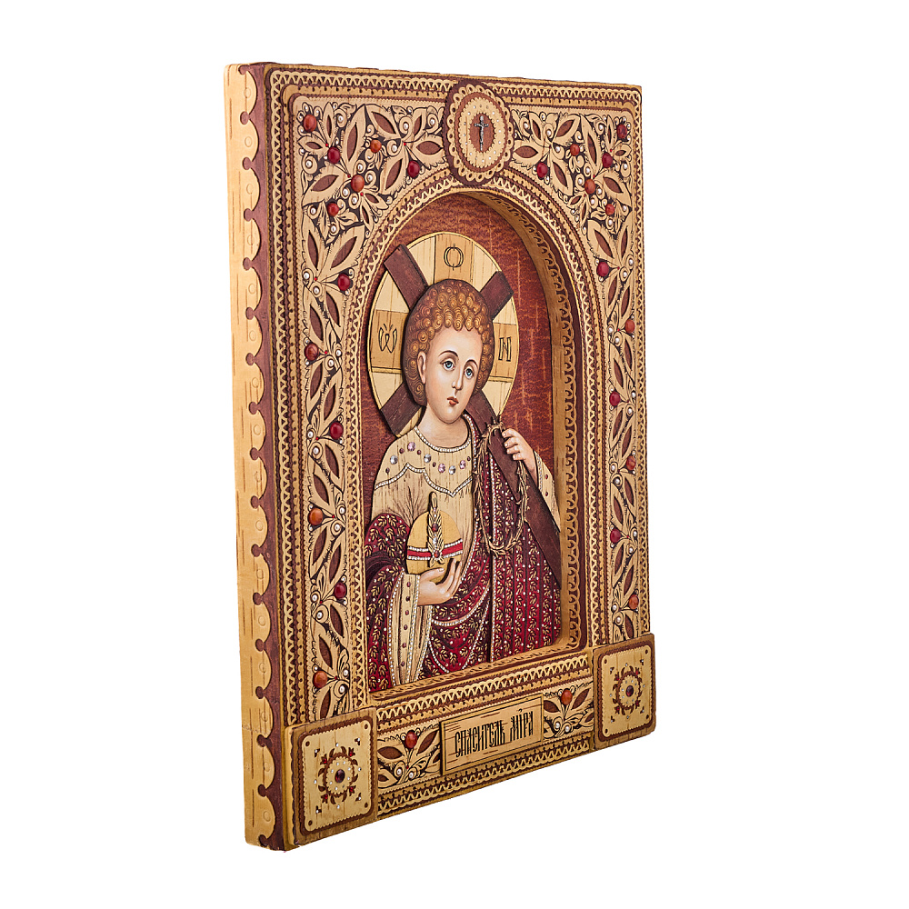 Икона из бересты «Спаситель Мира» 46,5х36,5 см - интернет магазин Русь Велика я фото 5