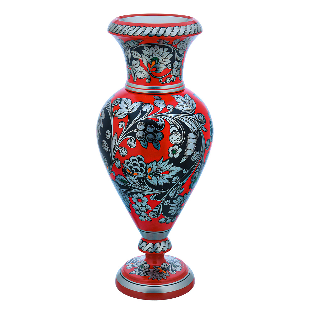 Ваза с росписью. Хохлома - интернет магазин Русь Велика я фото 1