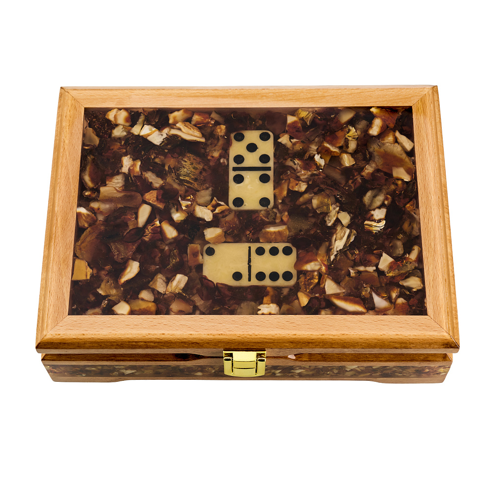 Домино в шкатулке из янтаря - интернет магазин Русь Велика я фото 6