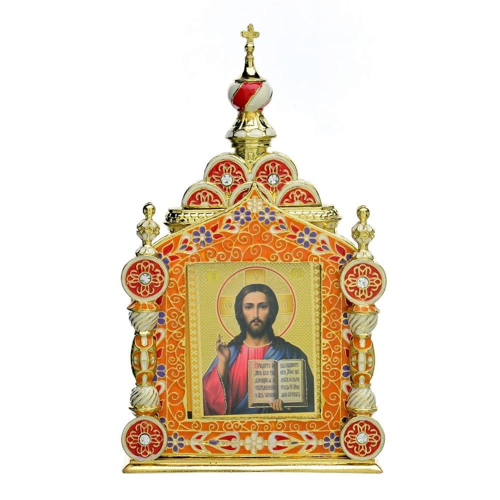 Киот малый «Господь Вседержитель». Традиции Фаберже 8 х 14 см - интернет магазин Русь Велика я 