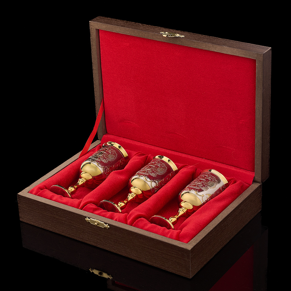 Питейный водочный набор на 3 персоны «Герб РФ». Златоуст - интернет магазин Русь Велика я фото 3