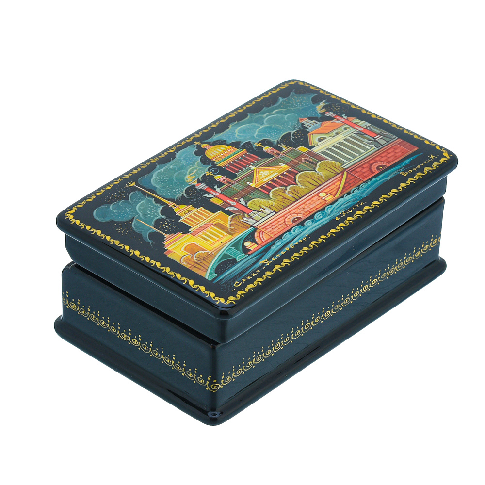 Шкатулка с художественной росписью «Санкт-Петербург» - интернет магазин Русь Велика я фото 1