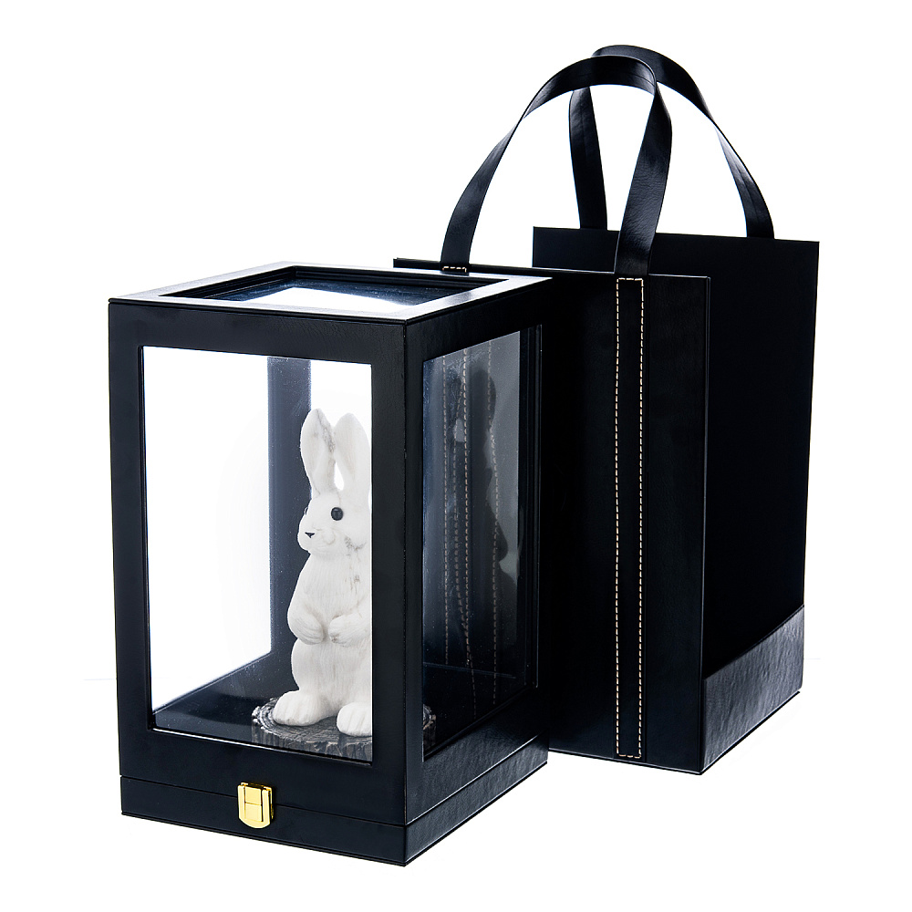 Скульптура из натурального камня «Кролик на пне». Ангидрид - интернет магазин Русь Велика я фото 7