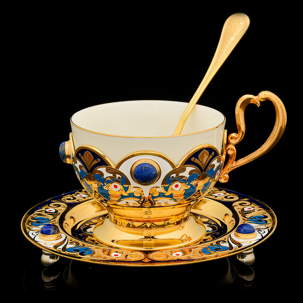 Чайный сервиз на 6 персон «Гжель». Златоуст - интернет магазин Русь Велика я фото 6