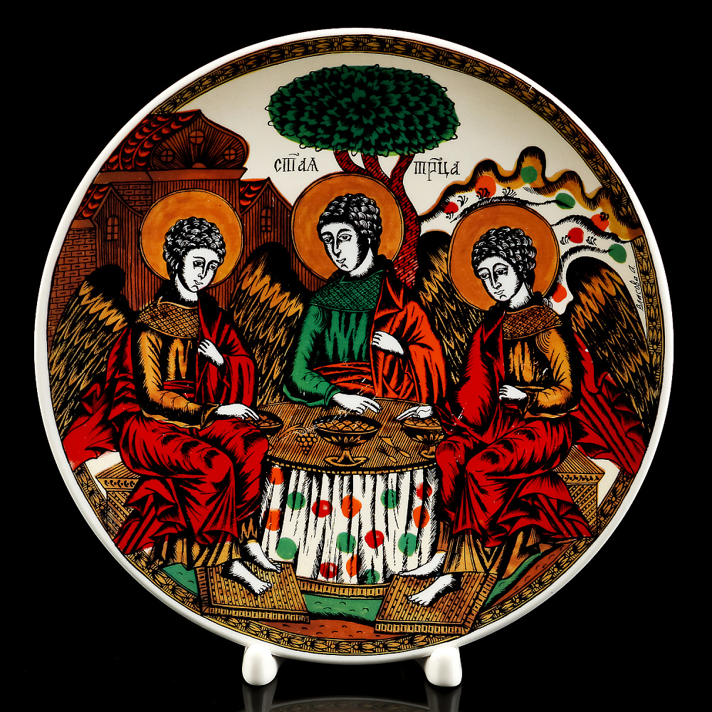 Коллекционная тарелка Русский лубок «Троица» - интернет магазин Русь Велика я 