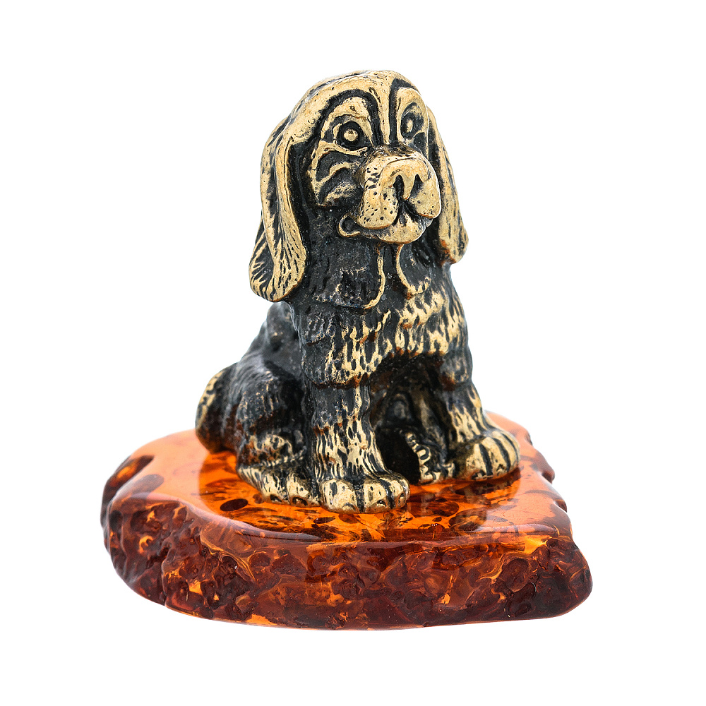 Статуэтка с янтарем «Собака Бигль» - интернет магазин Русь Велика я 