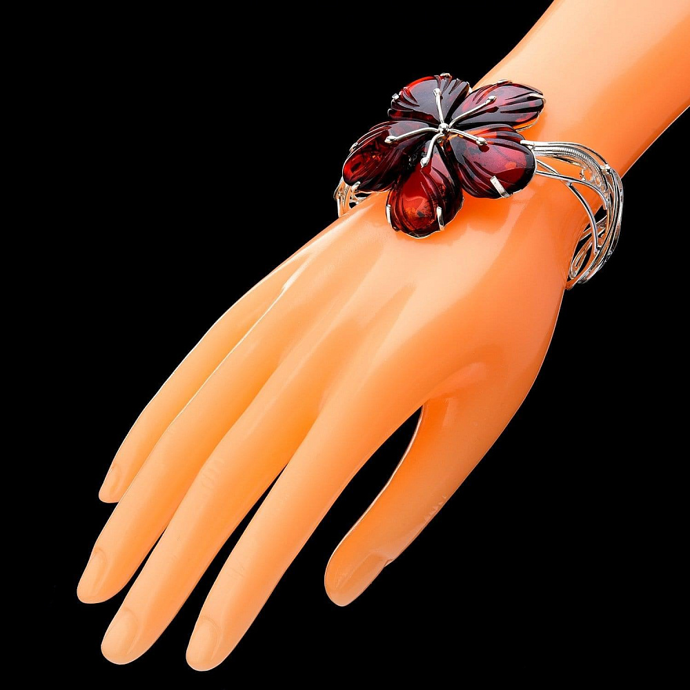 Браслет с янтарем 39,74 гр. Серебро 925* - интернет магазин Русь Велика я 