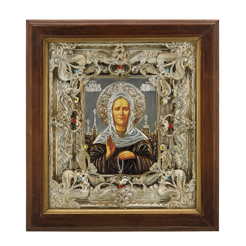 Икона в киоте «Матрона Московская» 33х31 см - интернет магазин Русь Велика я 