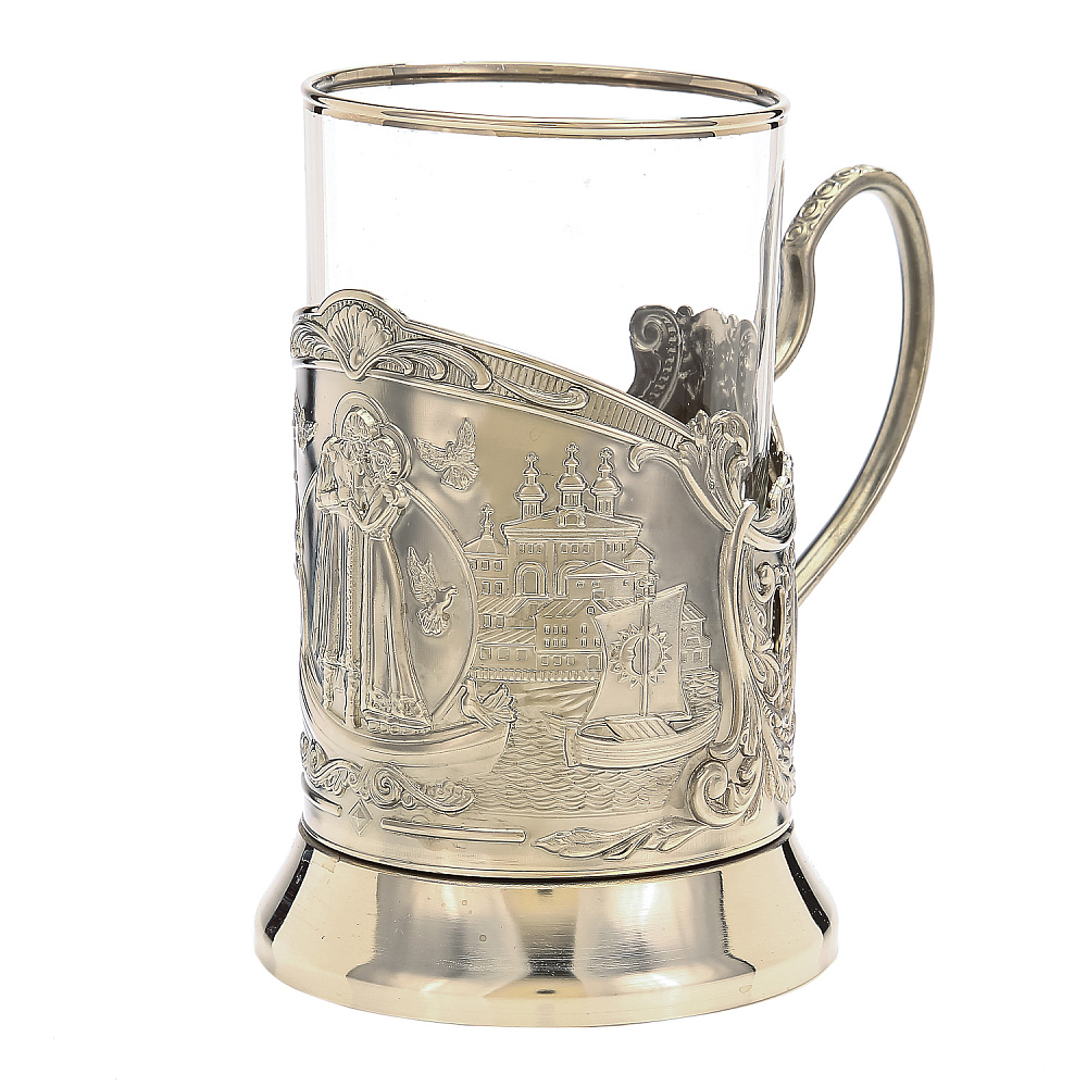 Подстаканник никелированный «Петр и Феврония» - интернет магазин Русь Велика я фото 2