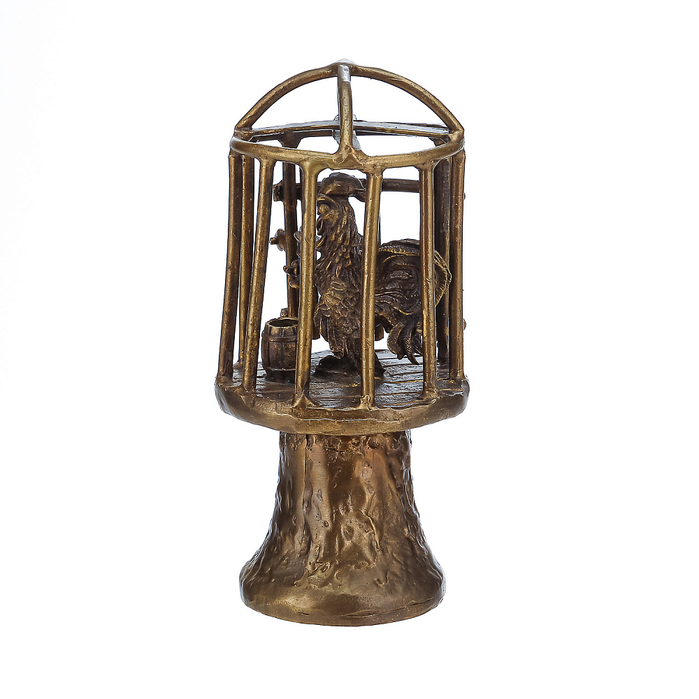 Бронзовый колокольчик «Петух в клетке» - интернет магазин Русь Велика я фото 4