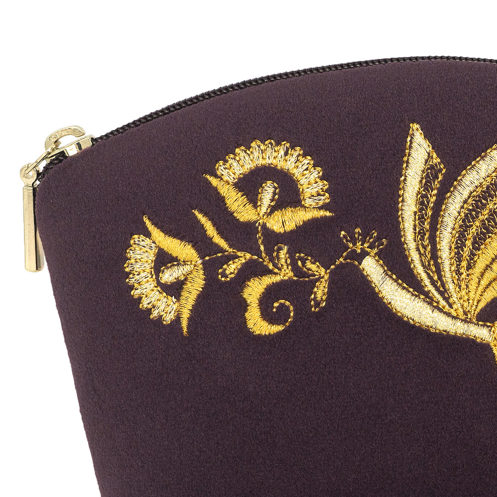 Косметичка «Птица». Фиолетовая с вышивкой - интернет магазин Русь Велика я фото 2