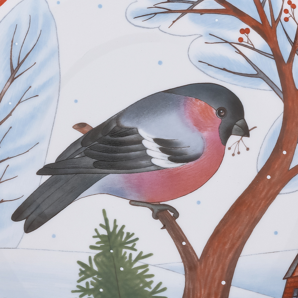 Декоративная тарелка «Снегирь красногрудый». Форма Эллипс. ИФЗ - интернет магазин Русь Велика я фото 1