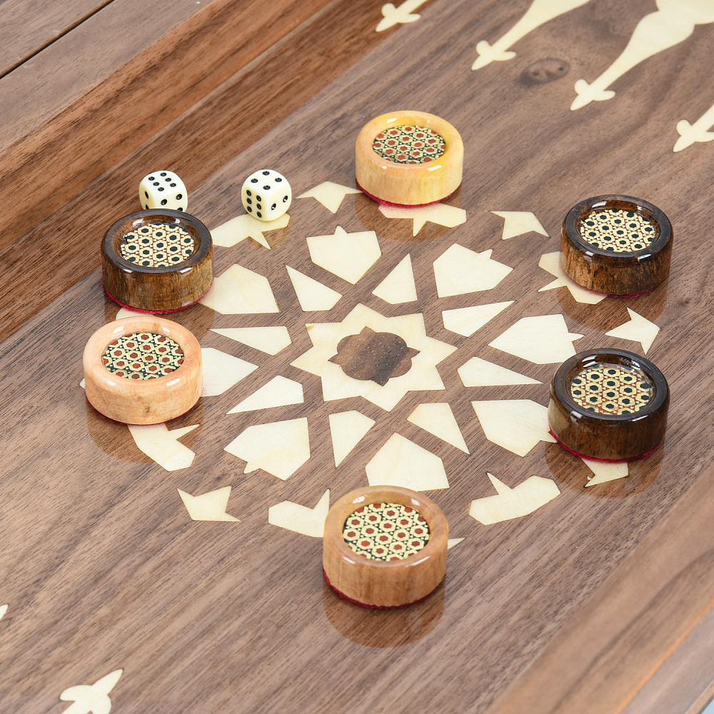 Нарды-шашки-шахматы деревянные маркетри «Звезда востока» 49х25 см - интернет магазин Русь Велика я фото 7