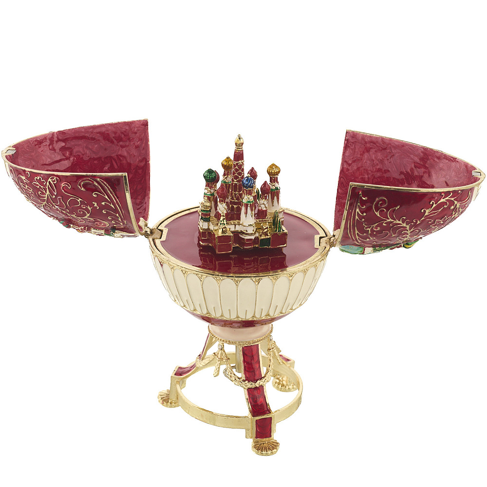 Пасхальное яйцо-шкатулка «Храм Василия Блаженного». Традиции Фаберже - интернет магазин Русь Велика я фото 1