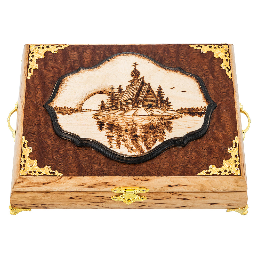 Шкатулка из карельской березы «Остров» - интернет магазин Русь Велика я 