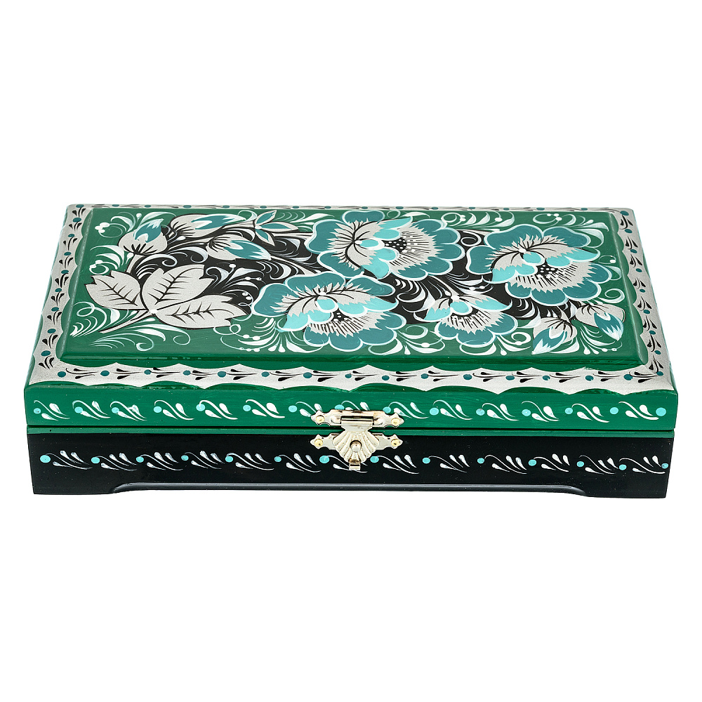 Шкатулка с росписью «Утренняя роса». Хохлома - интернет магазин Русь Велика я фото 2