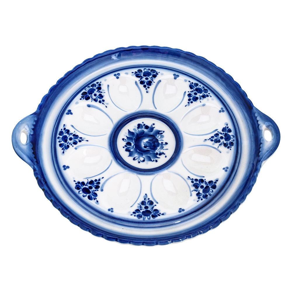 Пасхальница на 8 яиц. Гжель - интернет магазин Русь Велика я 