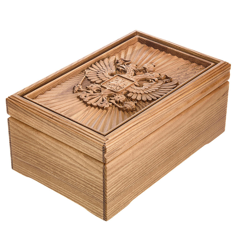 Русское лото в резной шкатулке из ясеня «Герб РФ» - интернет магазин Русь Велика я фото 2